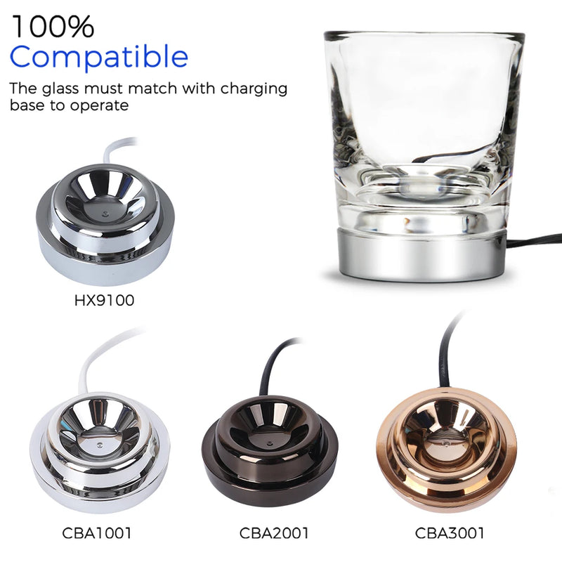 Replacement Charging Glass Cup for Philips Sonicare Electric Toothbrush HX9382 HX9360 HX9340 Charger Cup Part for HX9100 CBA1001