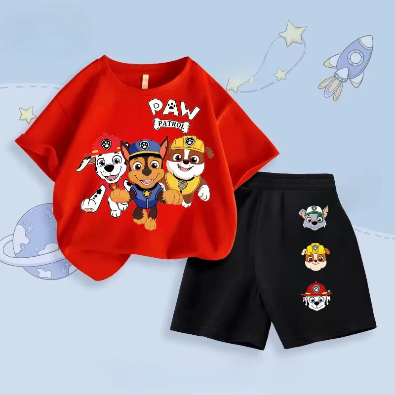PAW Patrol Boys Short Sleeved T Shirt Two Piece Sets | SAMAG