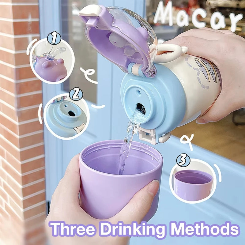 500ML Cute Cartoon Kids Thermos Bottle Children's Thermal Water Bottle 316 Stainless Steel Thermos Mug For Outdoor Water Cup ﻿