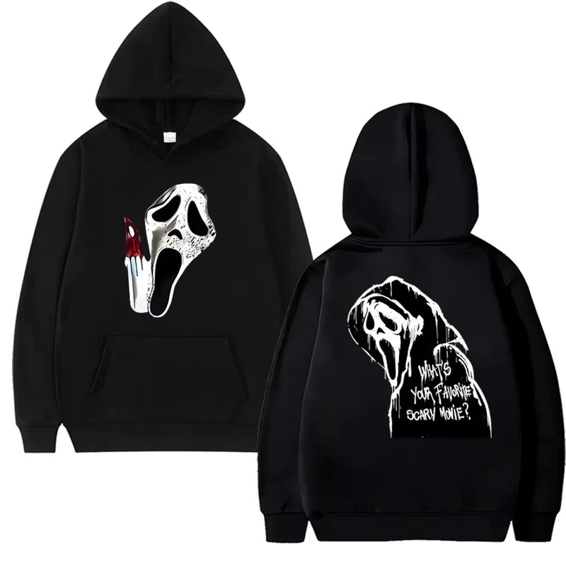 2025 New in gothic Double Sided printed  streetwear Men women VI Ghostface Graphic Hoodie Unisex Fleece Long sleeve Sweatshirts