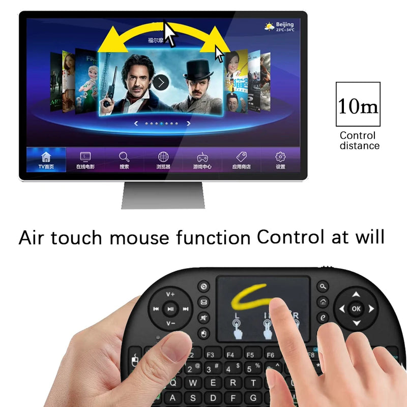 KEBIDUMEI 2.4G Wireless Keyboard Air Mouse with Touchpad Mini Remote Control Keyboard Computer Accessories for PC Android TV Box