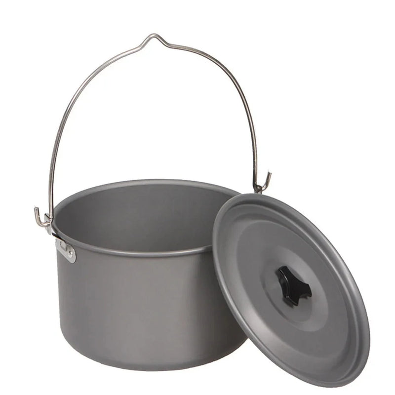 4.2L Camping Hanging Pot Ultralight Outdoor Single Pot Aluminium Alloy Camping Equipment Tools Picnic Hiking Cookware Utensils