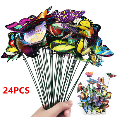 /set Butterflies Garden Yard Planter Colorful Whimsical | SAMAG