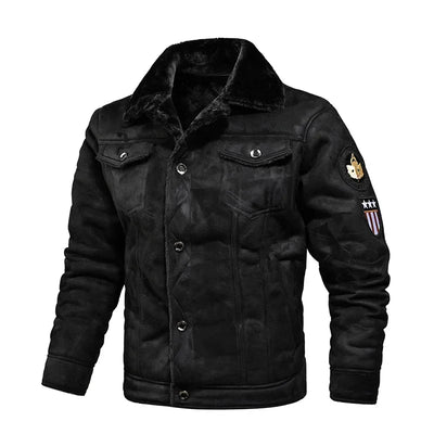 Men's Leather and Fur One-piece Jacket for Autumn | SAMAG