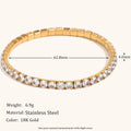 La.Muses Elastic Cubic Zirconia Stainless Steel Woman's Bracelet Fashion Luxurious Jewelry Party Accessories