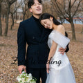 Zoci Elegant Off Shoulder Sheath Korea Wedding Dress - View 3 | SAMAG