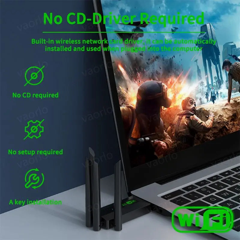 Original 4 Antennas 1200Mbps WiFi USB 3.0 Adapter 2.4G/5GHZ Dual Band Dongle Wireless Network Card - Visuel 3 | SAMAG