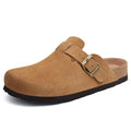 Litfun Classic Cork Clogs For Women Men Genuine Summer Clogs with Arch Support Cork Leather Home Mules Shoes Thick Beach Sandals