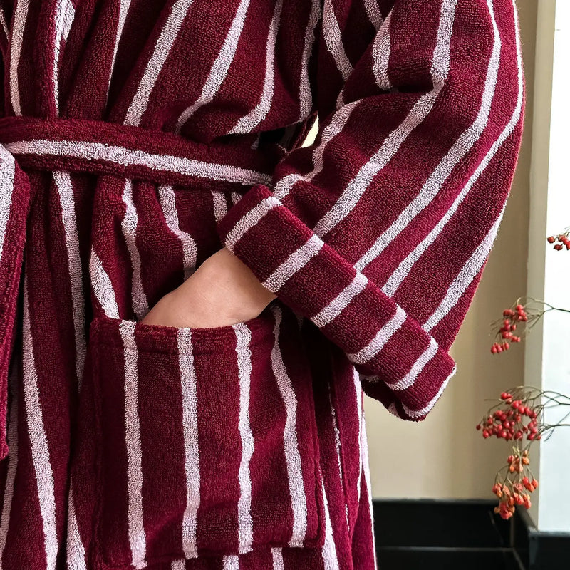 Retro Plaid Cotton Bathrobe Super Soft Absortion Hooded Loose Bath Robe Coat Towel V Neck Warm Sleepwear Robes Women Homewear