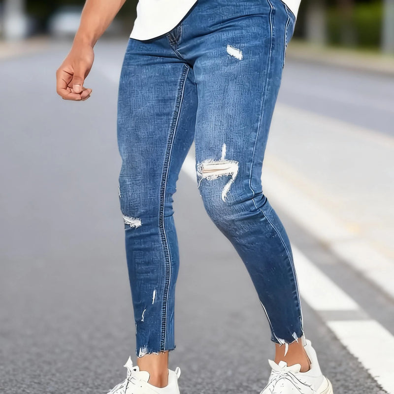 Men's Slim-fit Stretch Denim Pants, Comfortable Elastic | SAMAG