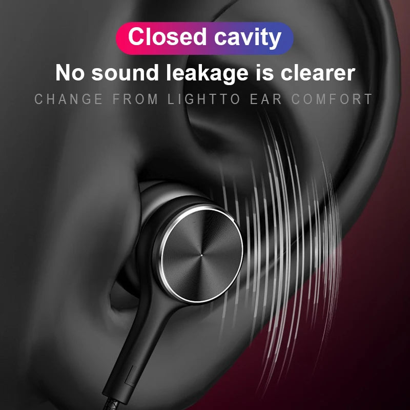 Type C Wired Headphones HiFi Stereo Volume Control Headset With HD Mic 3.5mm Earphones For Samsung Galaxy  iPhone 17 16 Earbud