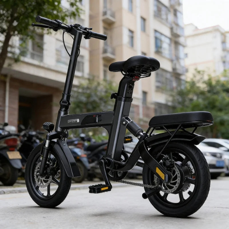 14-inch folding parent-child E-Bike, 350W brushless motor mini electric bicycle 36V15AH school transportation electric bicycle