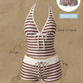 Women Bikinis Set Vintage Striped Floral Tankini Swimsuit | SAMAG