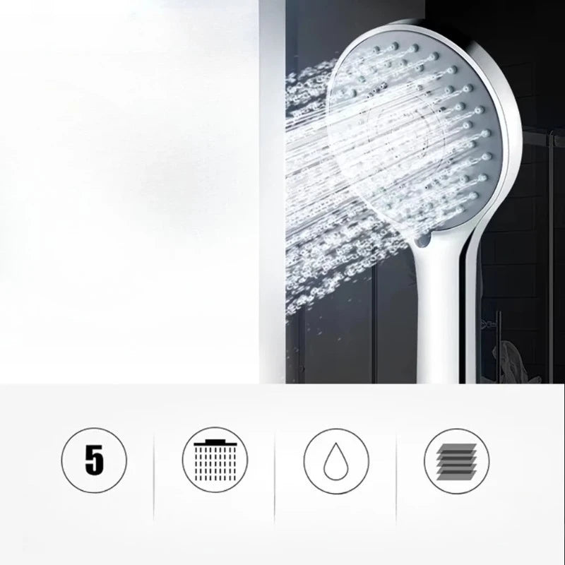 Adjustable Handheld Shower Head - Water Saving 5 Modes SPA Jetting Bath Sprayer with Ergonomic Design for Efficient Showering