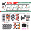 50-5M 1/4'' Hose Adjustable Drippers Automatic Watering Kit for Garden Greenhouse Home Outdoor Sprinkler Drip Irrigation System