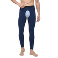 Mens Open Fly Breathable Cotton Thermal Long Johns Black S Eco-Friendly