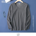 Double-Sided Deroing Men's Long Sleeve V-Neck Thermal Top Seamless Comfortable Cotton Knitted Base Layer Shirt Casual Fashion
