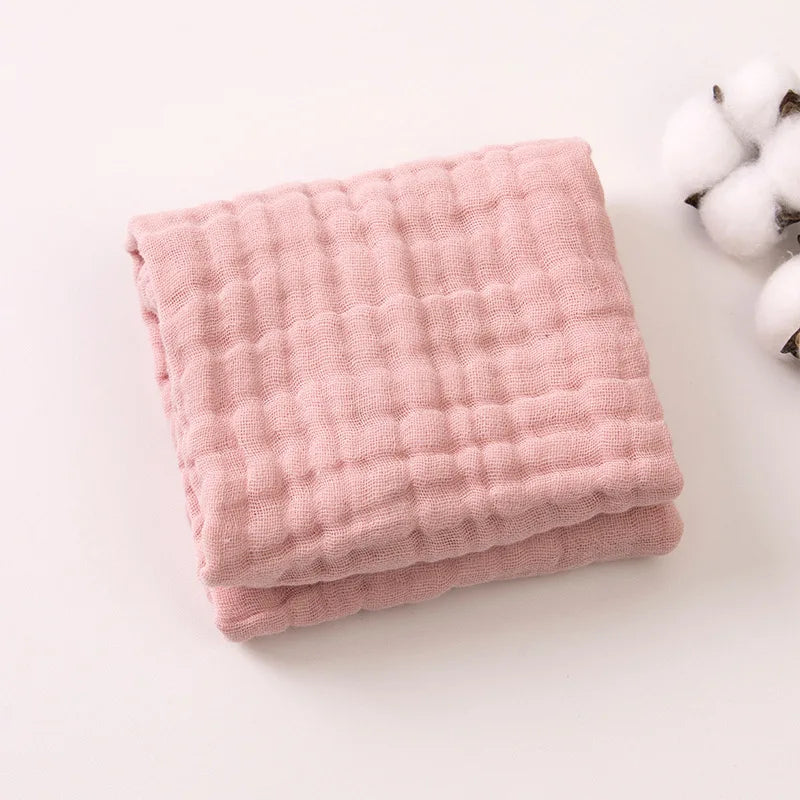 Soft Gauze Baby Towel 30x50cm Absorbent Pure Color Washcloth for Newborn Infant Face and Drool