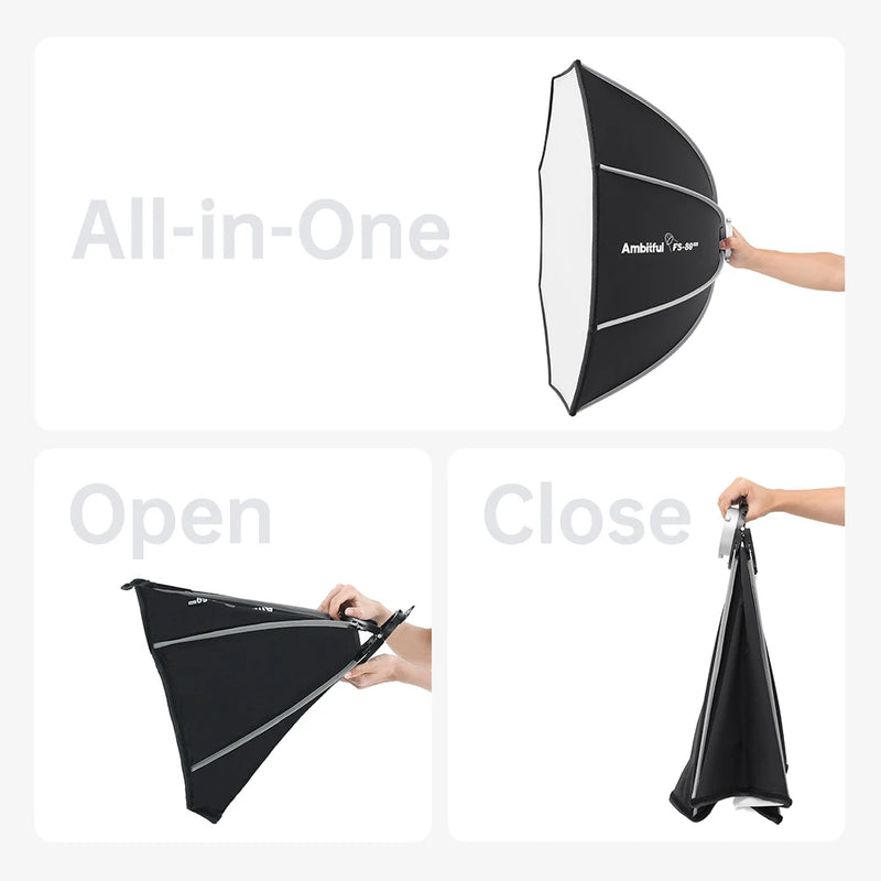 Ambitful FS 40/60/80 PRO Quick Release Softbox Standard Detachable Bowens Mount Octagon Softbox For Studio LED Video COB Ligh