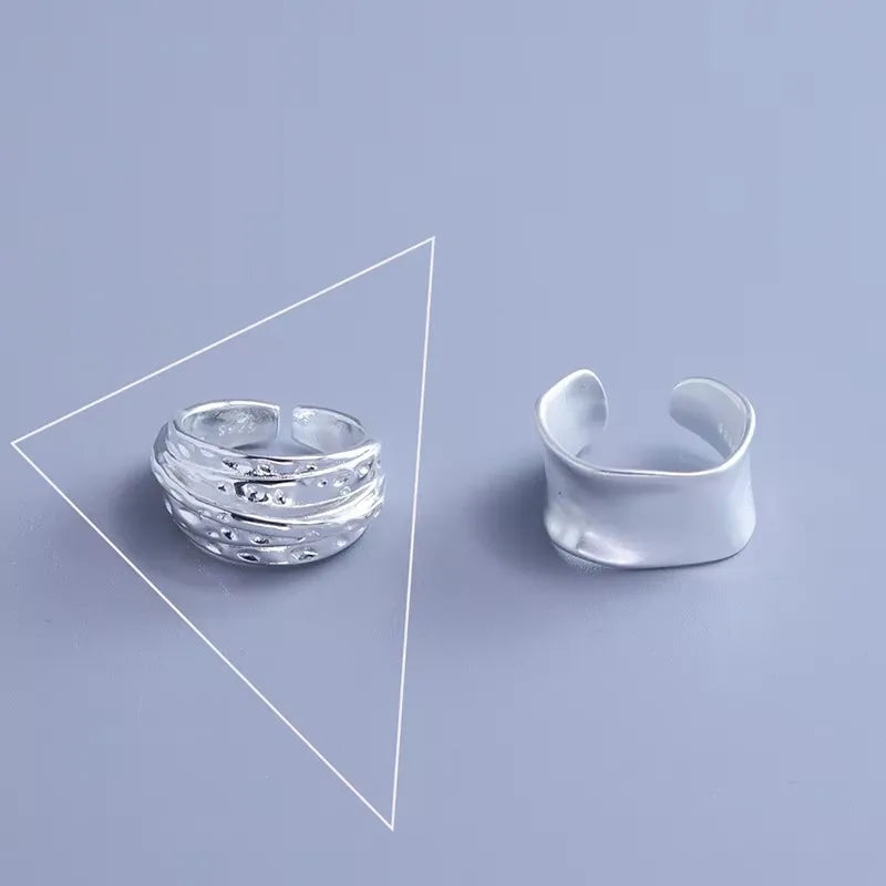 VENTFILLE 925 Sterling Silver Irregular Design Wave