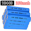 10440 Rechargeable Li-ion Battery AAA 3.7V 350mAhBattery for Video Game Consoles Power Bank Toy Microphone Flashlight Radio