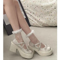 Lolita Shoes Women Japanese Style Mary Jane Shoes Women Vintage Shallow High Heels Chunky Platform Shoes Cosplay Female Sandals