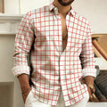 Best-Selling Men's 3D Printed Plaid Long-Sleeved Shirt | SAMAG