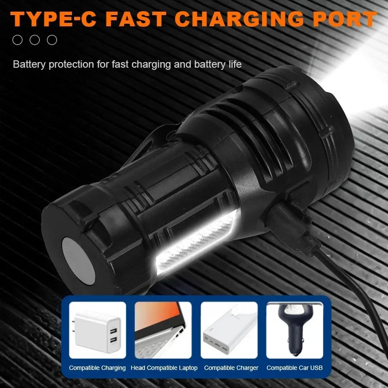 Mini Flashlight 9 LED Strong Light Lantern Long Range Rechargeable Pocket Lamp Outdoor Portable Camping Hiking Light