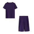 2024 New Summer Round-neck Solid Color Short-sleeved Two-piece Yoga Shorts Women's Sports Suit
