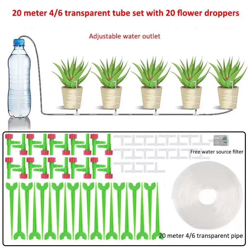 Garden Regulating Drip Irrigation Kit Automatic Watering Device 4/7mm Hose Potted Plants Watering Saving Micro Dripper