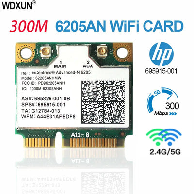 For 6250AN 2.4G / 5GHz dual - band wireless adapter 6205 62205an 62205hmw 300Mbps Half Mini PCI - E WiFi card 802.11n | SAMAG