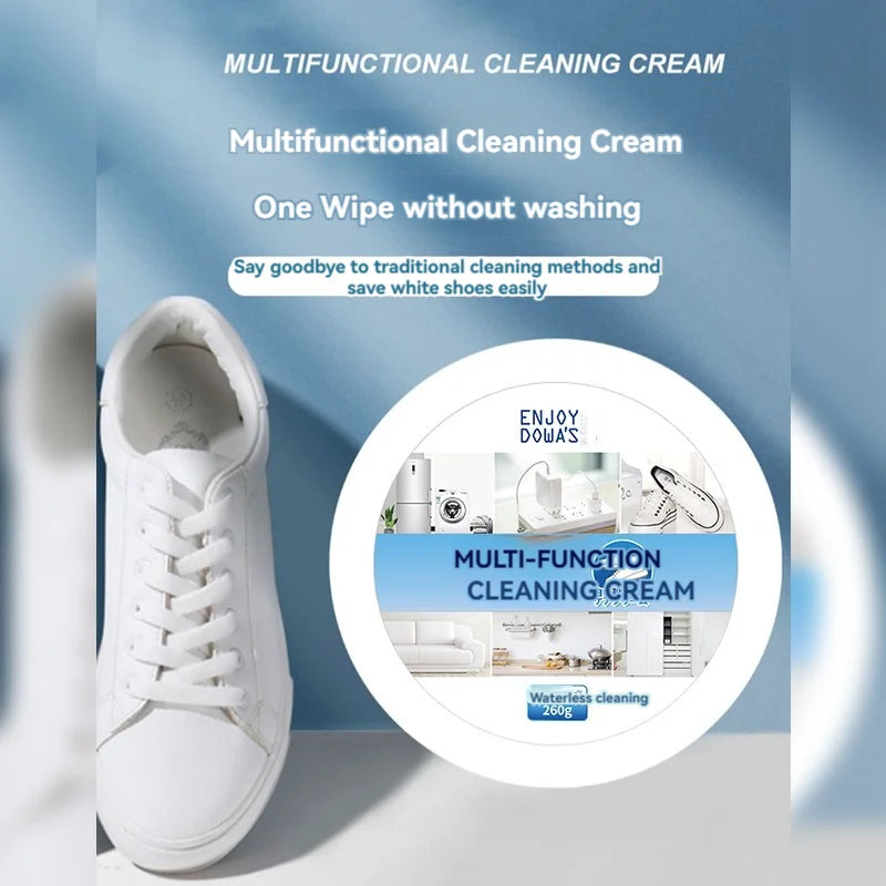 260g Sneaker Cleaning Paste White Shoe Cleaner, Multi Purpose Deep Clean Whitening No Rinse, Safe for Leather Canvas Rubber Sole