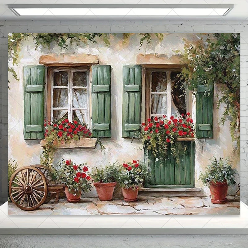 Garden Flower Windows Backdrops Indoor Floral Window Adult Birthday Party Decor Background Photography Studio Supplies Banner