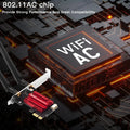 Kebidumei AC1200 WiFi 5 PCI - E Network Card Wireless Bluetooth 4.1 Adapter Dual Band 2.4G/5GHz 802.11AC - Visuel 4 | SAMAG