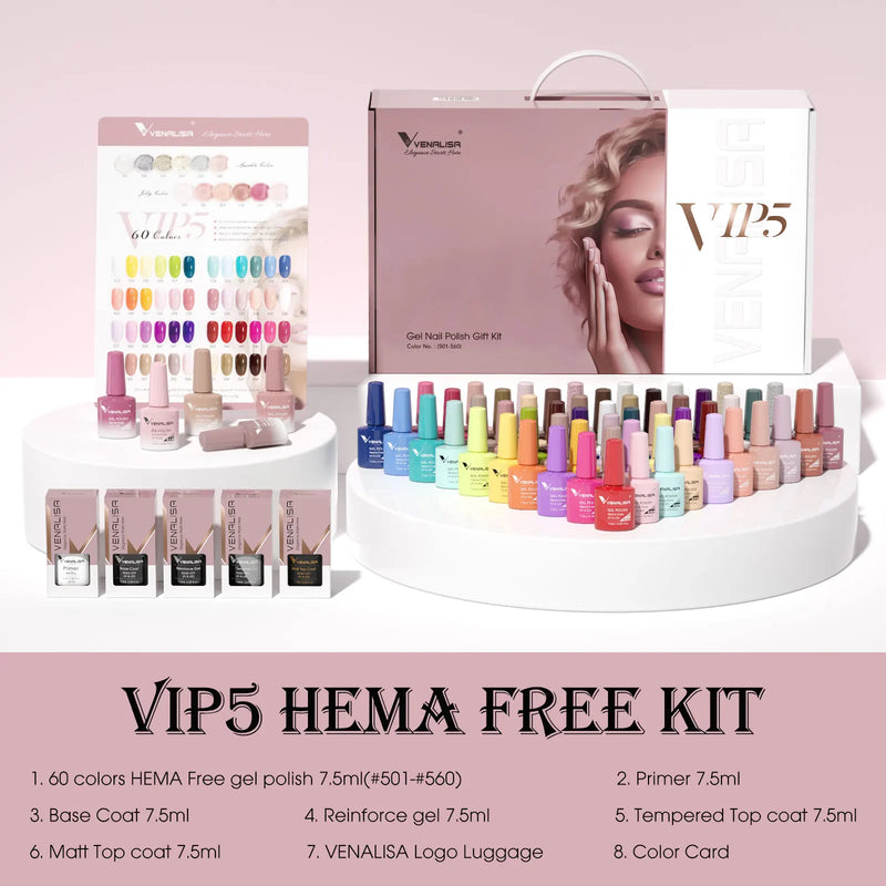 VENALISA VIP4 Kit Nail Gel Polish TPO FREE Full Coverage 36/60 Color Gel Pigment Professional Nail Art Long-lasting Gel Varnish