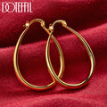 DOTEFFIL 18K Gold Smooth Circle 41mm Hoop Earrings For Women Man Lady Gift Fashion Charm Wedding Jewelry - Visuel 3 | SAMAG