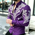 Men's Shirt with Contrasting Print, Black, White, and Red | SAMAG