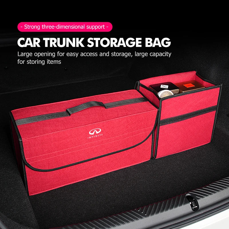 Car Trunk Storage Large Capacity Stowing Tidying Organizer Box For Infiniti Q70L QX50 Q50 QX30 QX60 QX80 Q60 Q30 QX70 Q70 G37