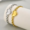 Trendy Love Heart Bracelet for Women,Stainless Steel Strap Chain Bracelets,Exquisite Party Jewelry Mother's Day Gift