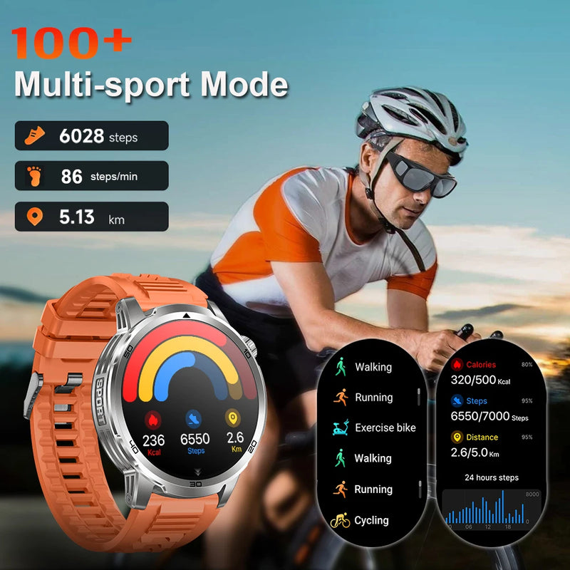 MEVADEN 1.85 inch Steel Smart Watch Men Bluetooth Call Smartwatch Sports Flashlight 1000mAh Health Monitor Watch for Male MD60