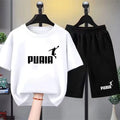 Children T-shirt+Shorts Basketball Letter Print Summer | SAMAG