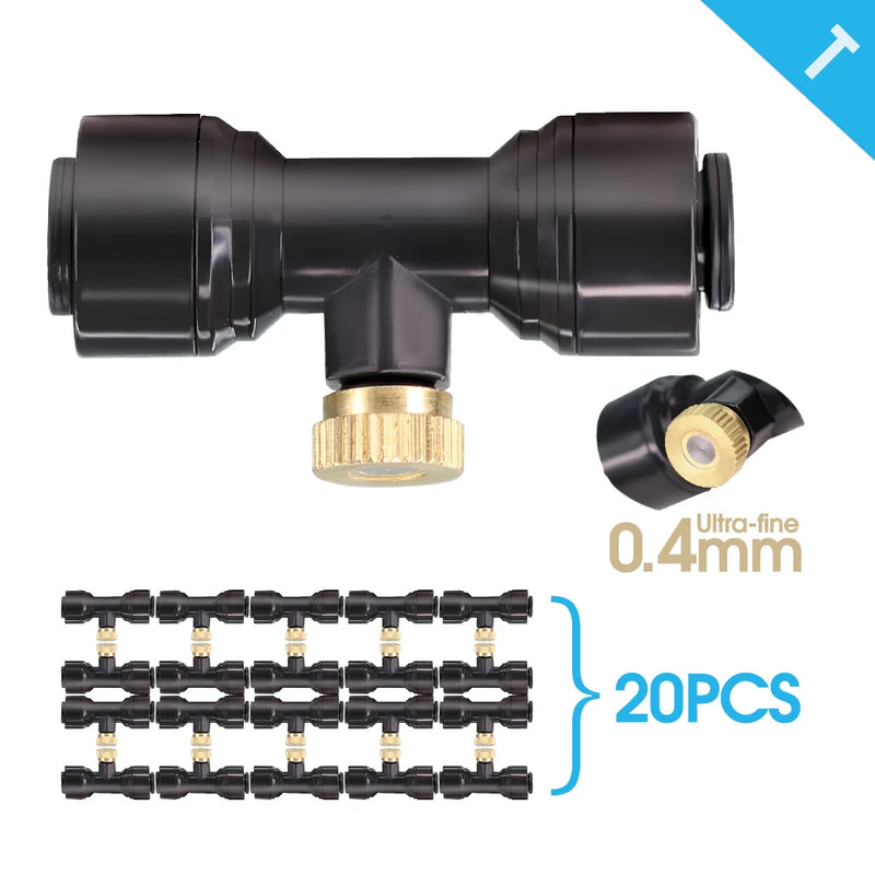 45W Pump 0.4MM Automatic Timing Cooling Watering System 6/9/12/18/21M Outdoor Garden Irrigation Kit Brass Mist Nozzles Sprayer