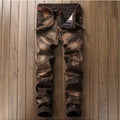 Fashionable New Men's Motorcycle Jeans Pleated Holes | SAMAG