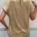 Elegant Gold Loose Round Neck Shirt for Women Stylish - View 2 | SAMAG