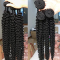 30 40 Inches Deep Wave 100%  Human Hair Bundles Remy Hair Extensions Unprocessed 1 3 4 Bundle Curly Natural Color Brazilian Hair