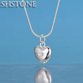 SHSTONE 18K Gold Heart Necklace For Woman Men Neck Chain Fashion Party Wedding Engagement Charm Jewelry Lovers Birthday Gifts