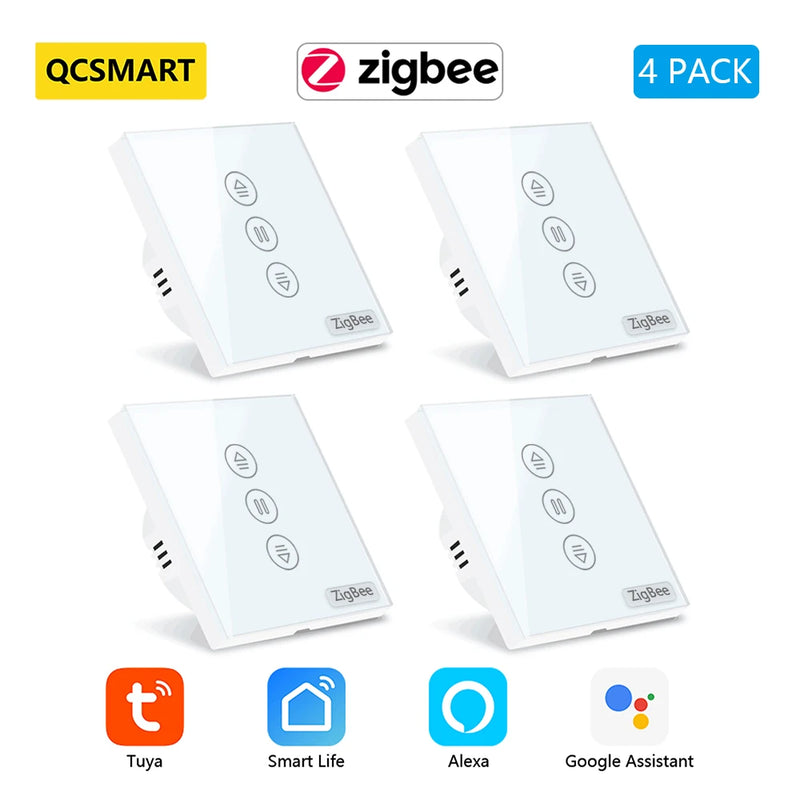 Tuya Smart ZigBee 3.0 EU Curtain Blinds Touch Switch for Electric Roller Shutter motor Google Alexa Voice Control Home Automatio