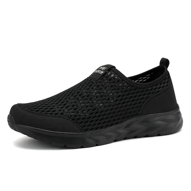 Men Casual Shoes Summer Fashion Men's Shoes Fashion Breathable Slip On Mesh Shoes Soft Comfortable Size 45