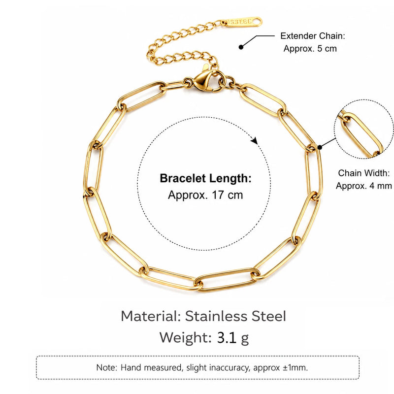 5Pcs Minimalist Chain Bracelets Women Stainless Steel Twist/Paperclip/Cuban Adjustable Stack Jewelry - Visuel 16 | SAMAG