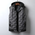 Men Autumn Winter Thickened Waistcoat Hooded Sleeveless Zipper Placket Vest Coat Down Vest Outwear Men's Iinsulated Vest